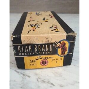 Vintage Bear Brand Hoisery Wears Swagger Advertising Women's Hoisery Box EMPTY
